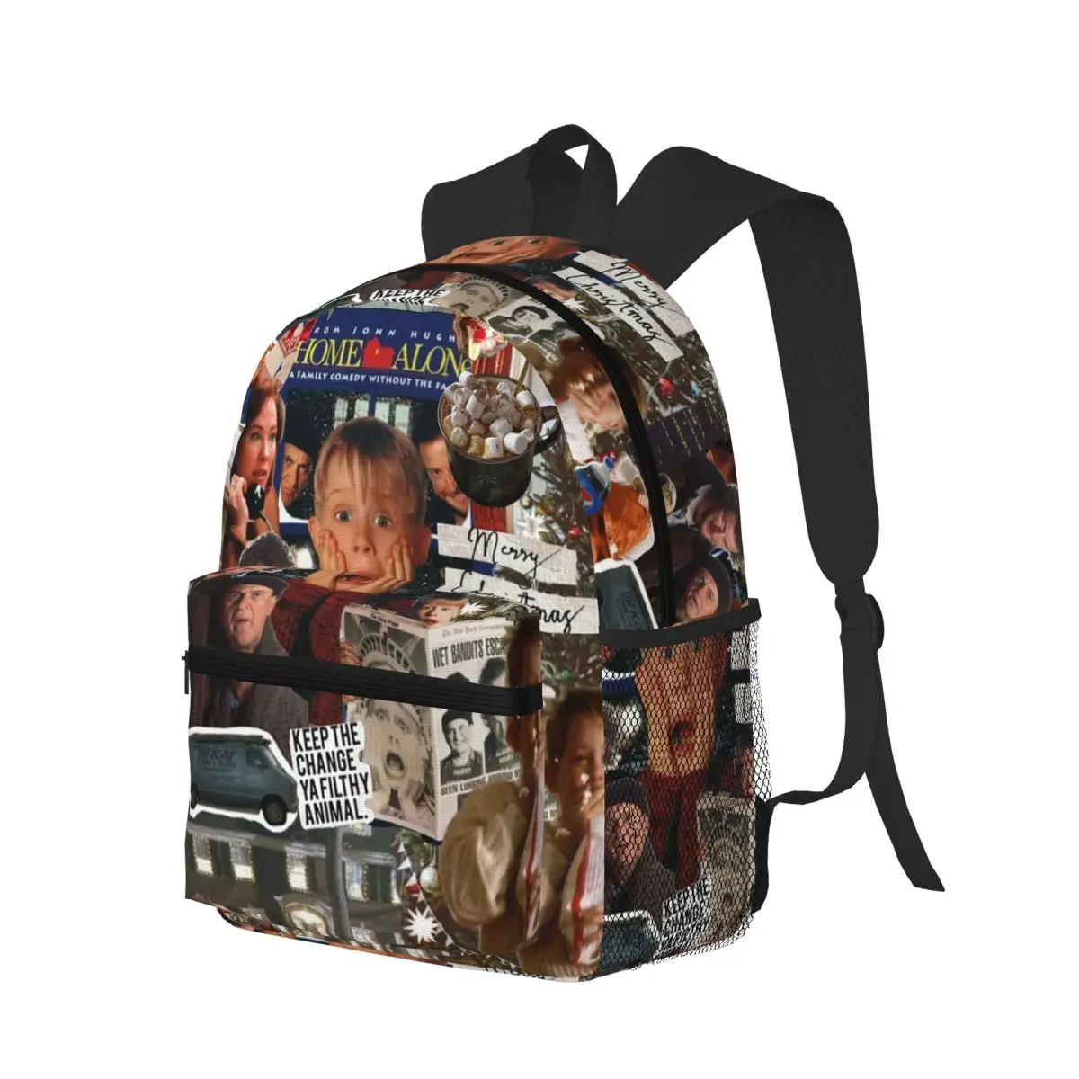 

Funny Home Alone Christmas Comedy Film Student Backpack School Bag Hiking Travel Daypack for Men Women Bookbag Shoulder Bags