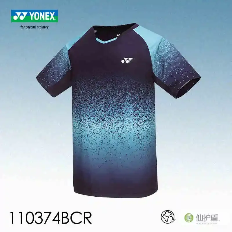 

2024 New Yonex Badminton Suit Men's and Women's Antibacterial Quick-drying Competition Suit T-shirt Short-sleeved Top