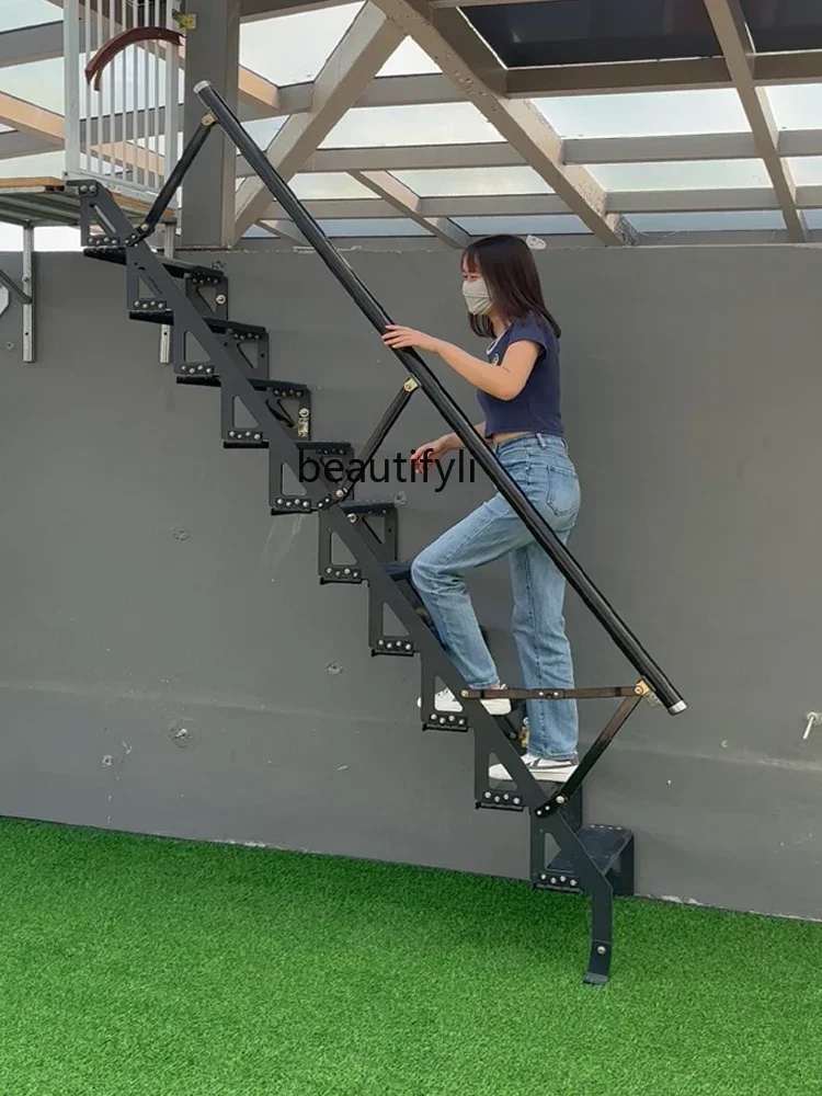 Attic telescopic ladder Household invisible wall-to-wall folding stairs, elevator