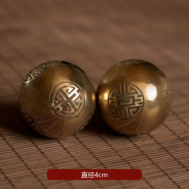 Fu Lu Shou Xi Cai Health Care Ball Hand Pieces Brass Copper Ball Crafts Metal Ornaments