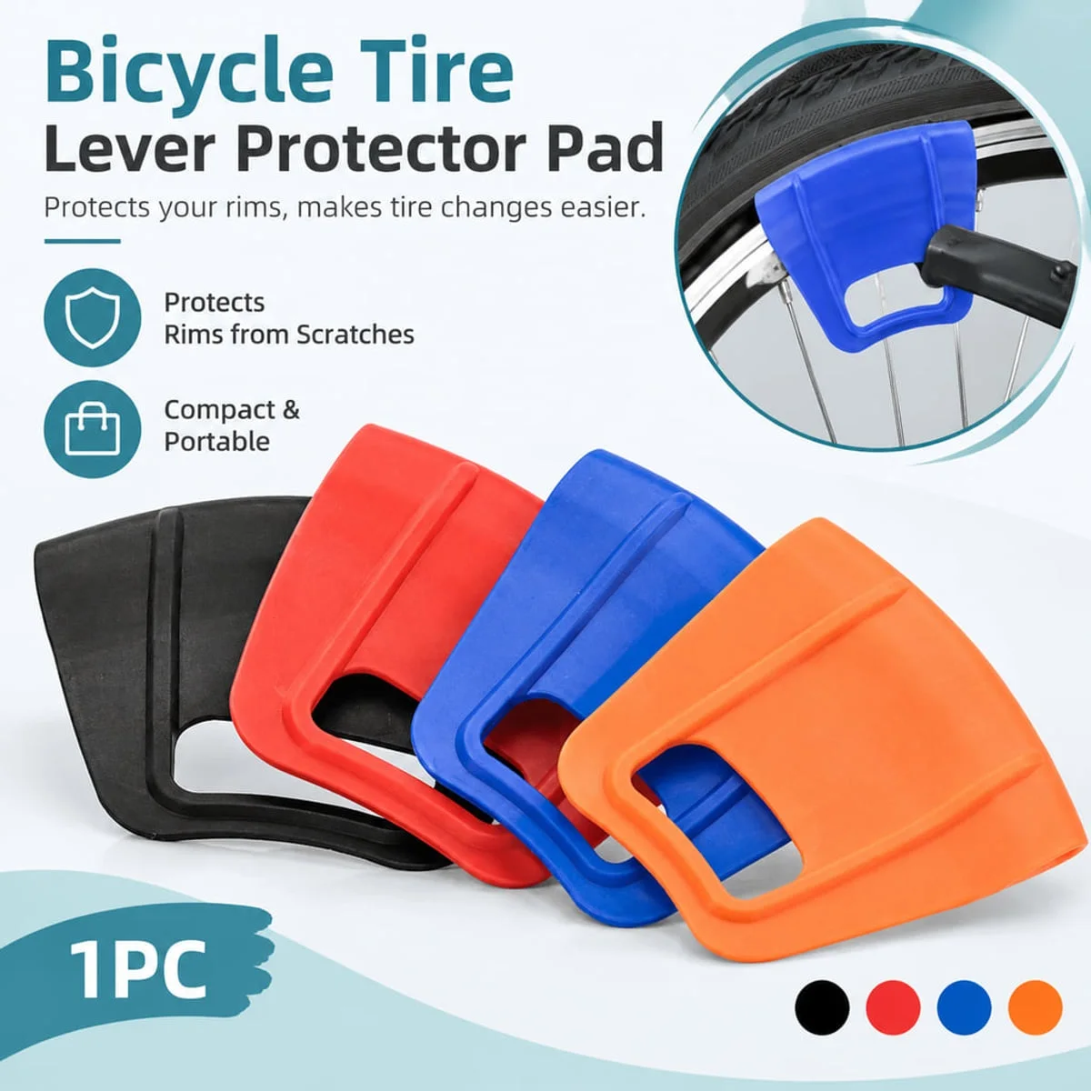 Bicycle Tire Lever Rim Protector Pad Wheel Guard for Tire Removal Repair Tool Lightweight Portable Bicycle Component