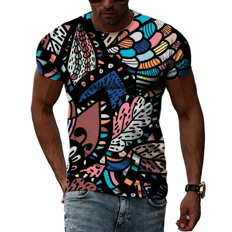 New Hip-hop Streetwear T Shirt For Men Summer Fashion 3D Printed Striped Short Sleeve Fitness Ready Stock Casual Oversized Tees