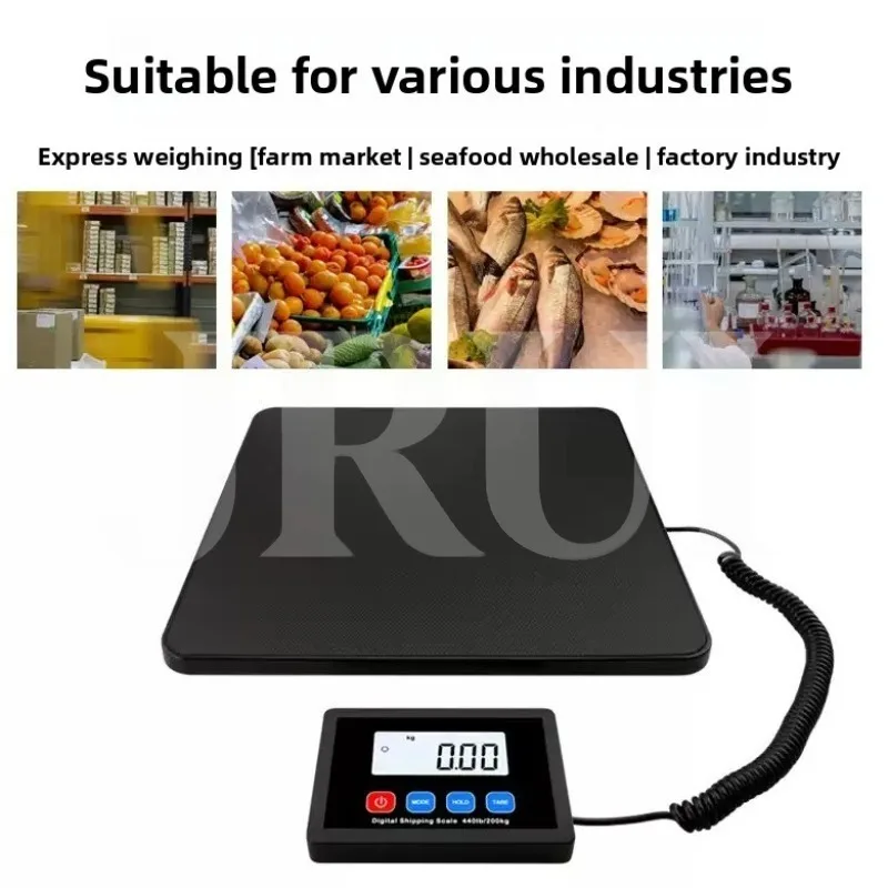 200kg 10g High Precise Digital Weighing Scale White Backlit LCD Electronic Scale for Courier Shipping