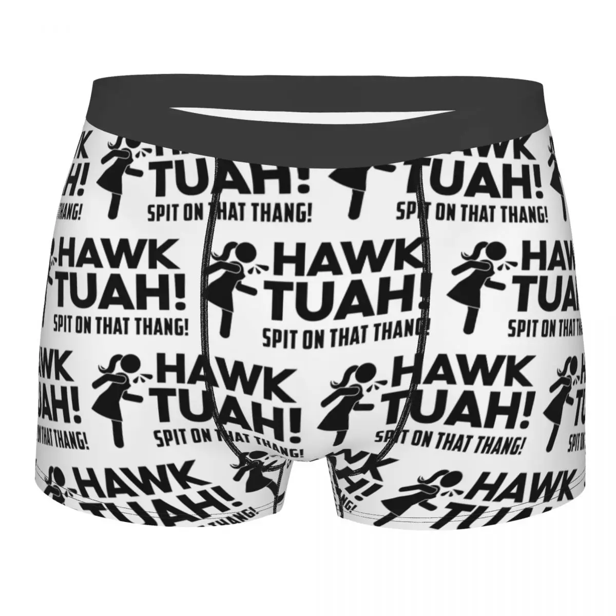 Men's Funny Meme Hawk Tuah Underwear Spit On That Thang Hot Boxer Briefs Shorts Panties Homme Breathable Underpants Plus Size