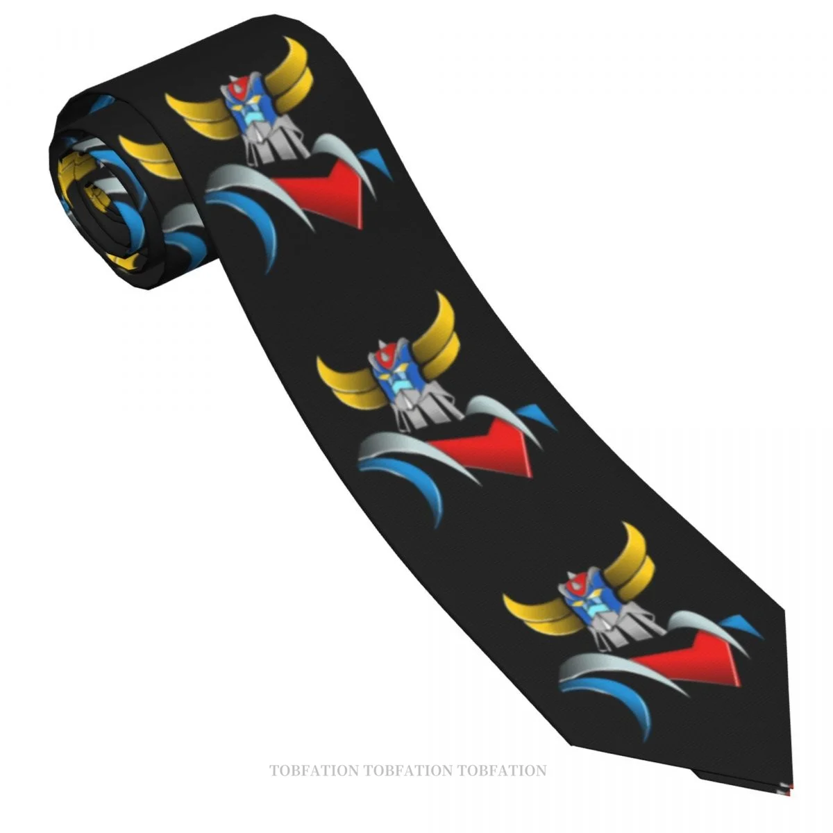 Grendizer Print Ties UFO Robot Goldrake Casual Unisex Neck Tie Shirt Decoration Narrow Striped Slim Cravat