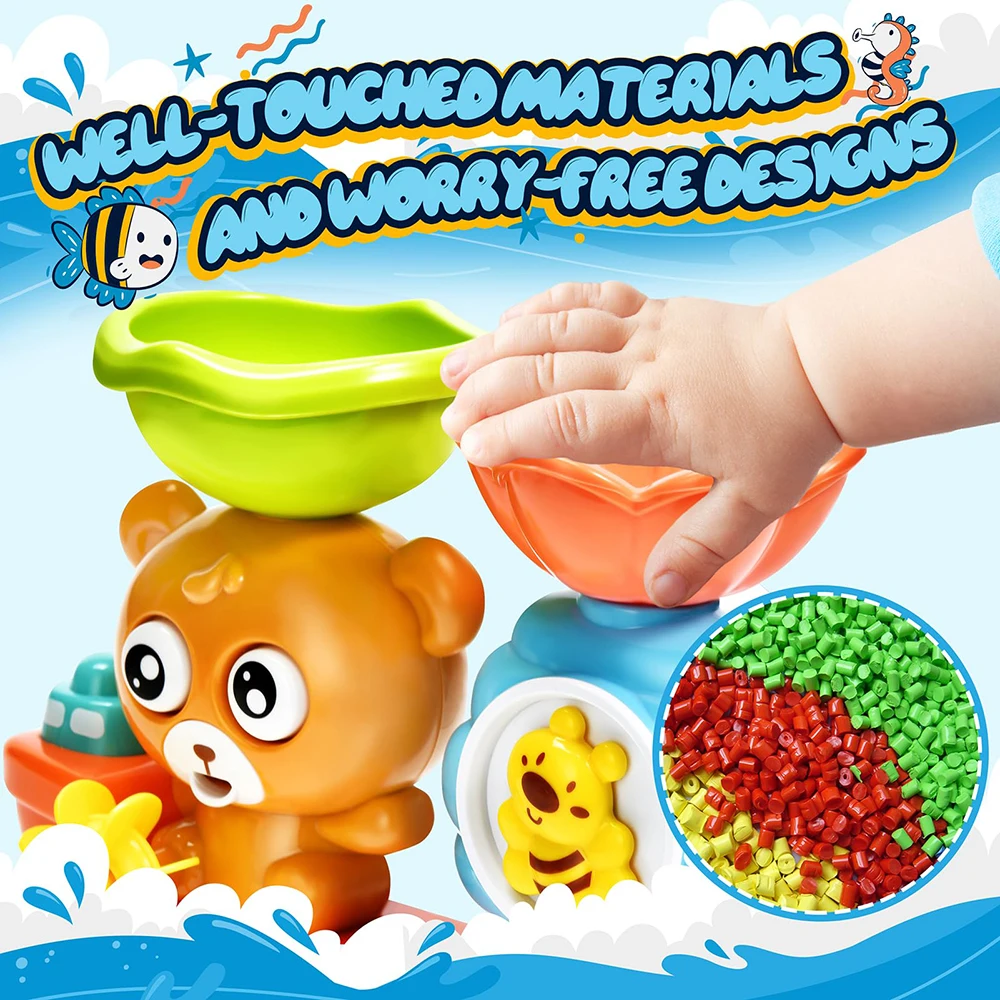 Baby Bath Toy Wall Sunction Cup Track Water Games Children Bathroom Monkey Caterpilla Bath Shower Toy for Boys Girls Kids Gifts