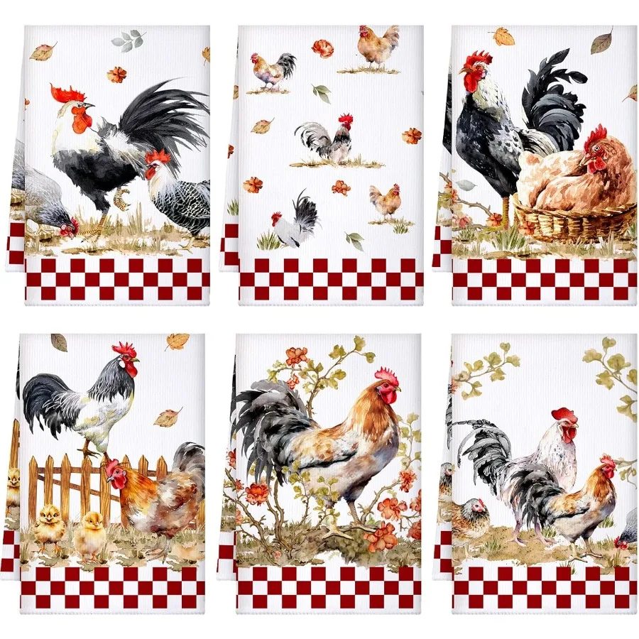 

6 шт. кухонные полотенца, салфетки для посуды ture, современная впитывающая салфетка для мытья чая с подвесной петлей для ванной комнаты, дома, фермерского дома, кухни