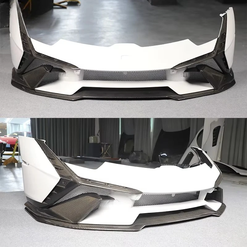 Huracan Lp 580 610 EVO Upgraded Half Carbon Fiber Car Bumper Body Kit TECNICA Style Front Bumper 2