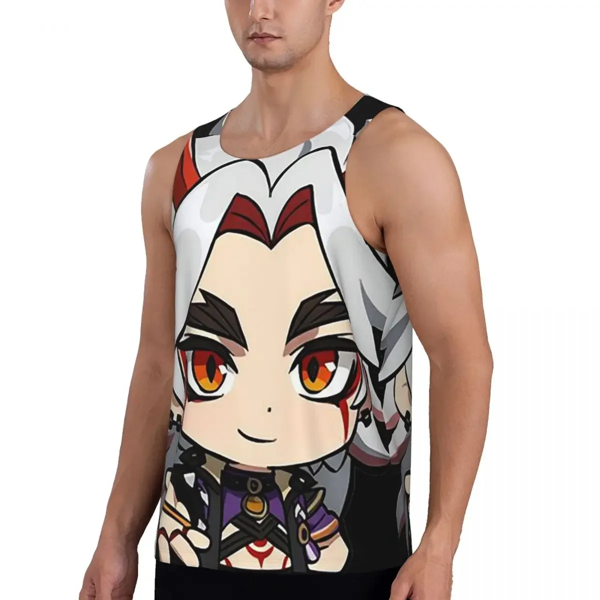Quick Dry Arataki Itto Genshin Gym Tank Muscle Sleeveless Shirt Bodybuilding Breathable Vest