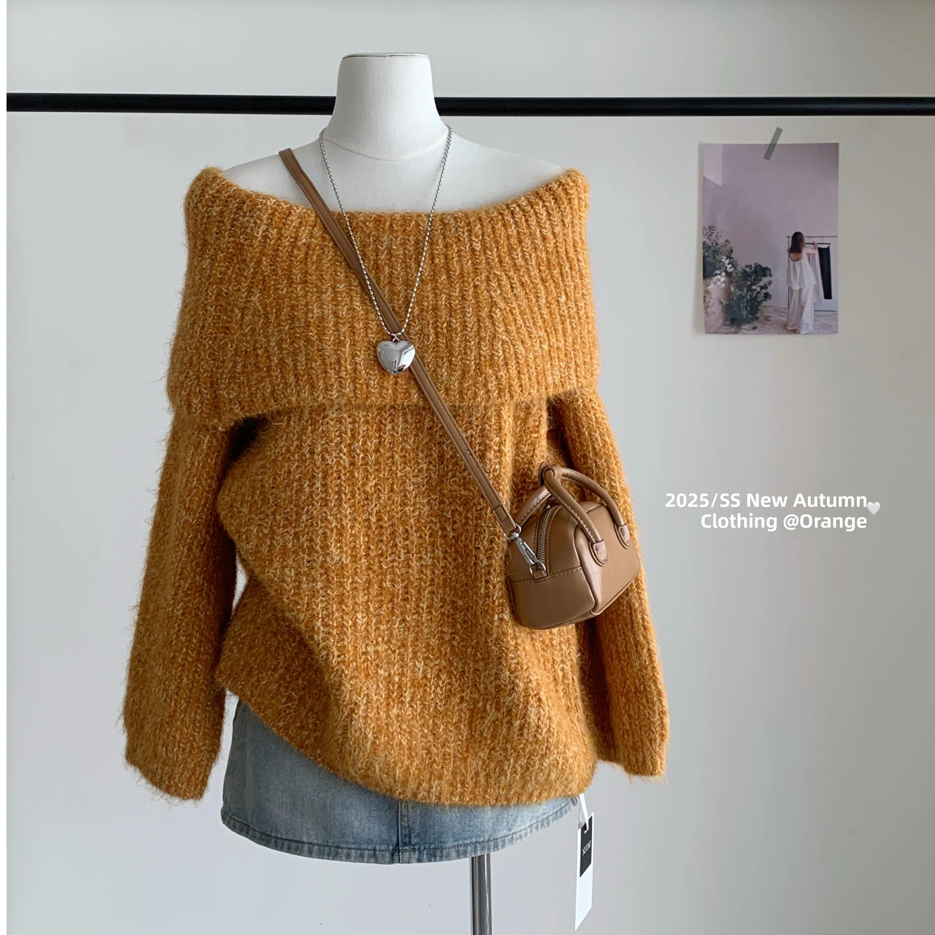 เสื้อสเวตเตอร์ไหมพรมถักแบบยาว สไตล์เกาหลี สีพื้น ผ้าฝ้ายเนื้อนุ่ม สวมใส่สบาย ทรงหลวม ใส่เป็นเสื้อตัวในหรือตัวนอกได้