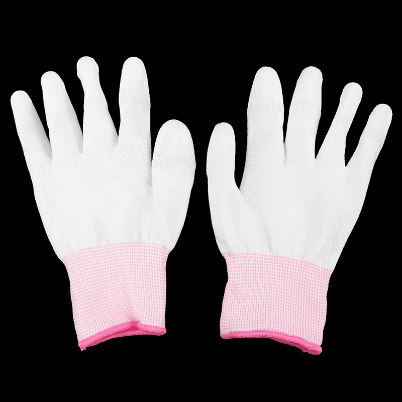 1pair New Antistatic Gloves Anti Static ESD Electronic Working Glove White Anti-static Dipping Glue PU Coated Finger Gloves
