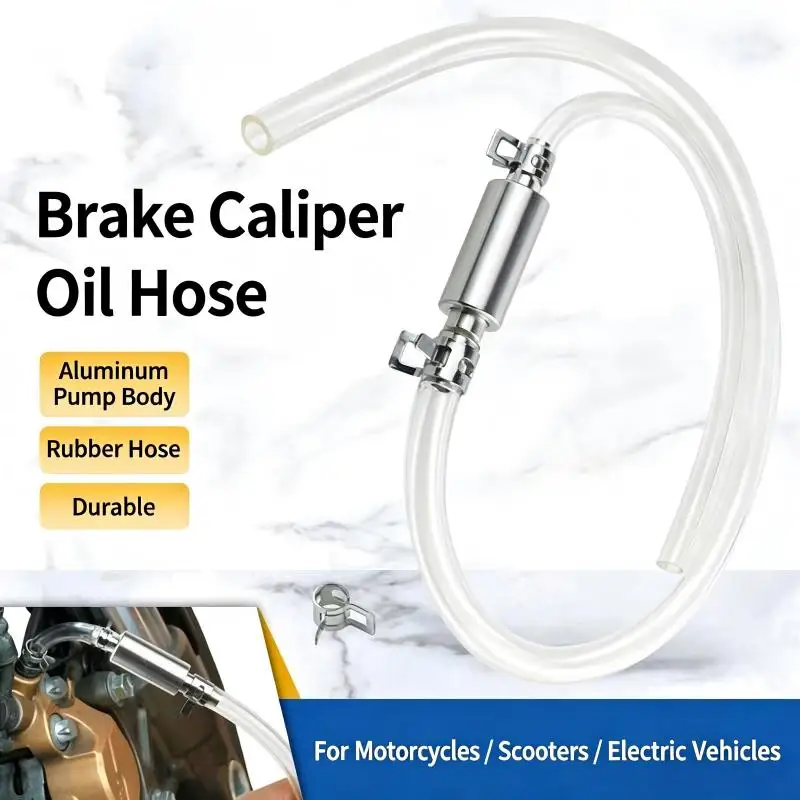 Motorcycle Brake Fluid Bleed Hose With One-way Check Valve Fuel Pipe Hydraulic Brake Bleeder Motorcycle Accessories