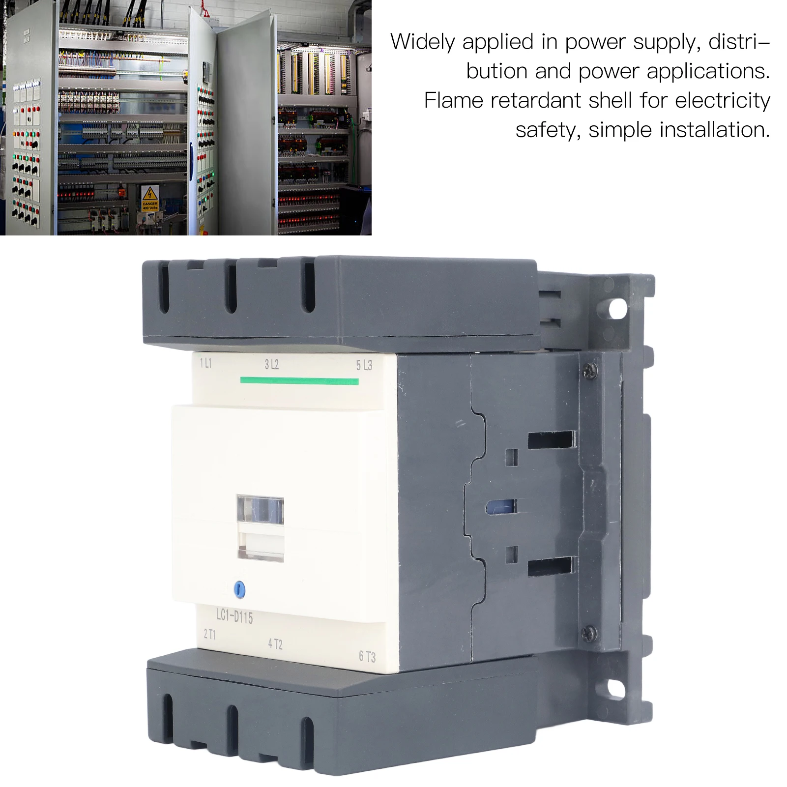AC Contactor Silver Contact Circuit Load Control Switch Controller 115A for Power Supply Contactor Switch Power Contactor