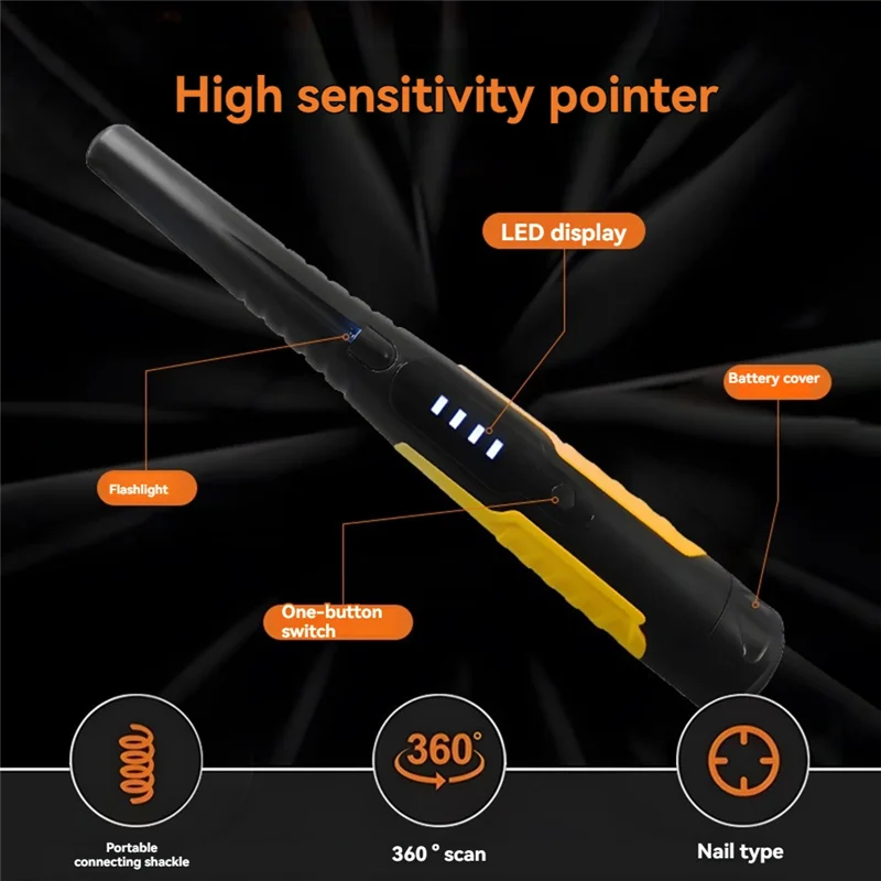 كاشف المعادن اليومي عالي الدقة باليد لتحديد المواقع قضيب كاشف خارجي مقاوم للماء صائد الكنز تحت الأرض