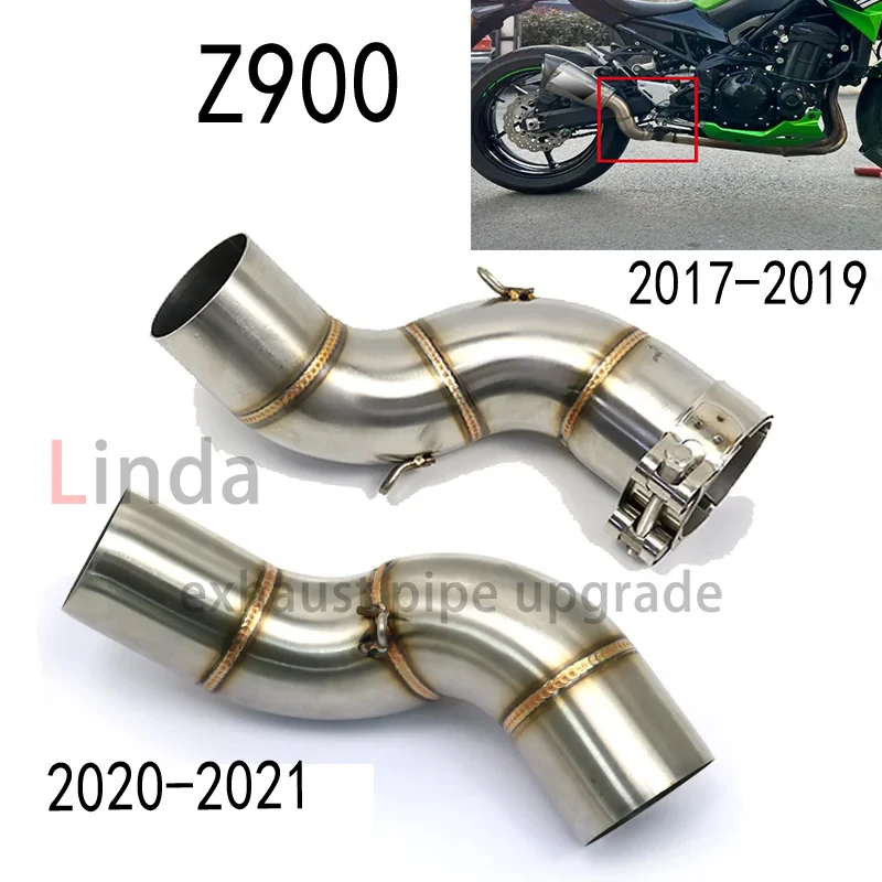 For Kawasaki z900 2017-2021 51mm exhaust Middle Pipe z900 Motorcycle exhaust system exhaust pipe Modify motorcycle accessories