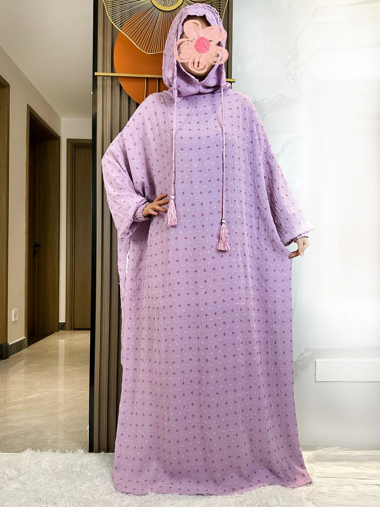 Lo último en Abaya de Ramadán para mujer, dos sombreros, Dubai, Turquía, ropa de oración islámica, vestidos de tela de algodón de lijado, caftán