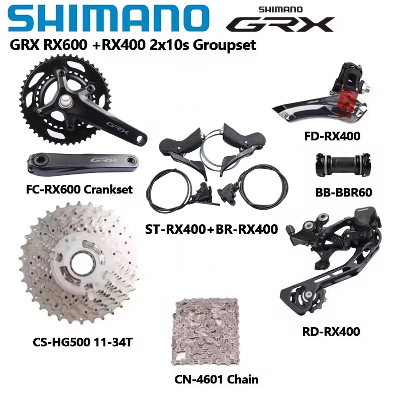 GRX RX400 170mm 10Sクランクセット Shimano RX600 RX400 2x10S Group 170MM 46-30T Crankset GRX RX400