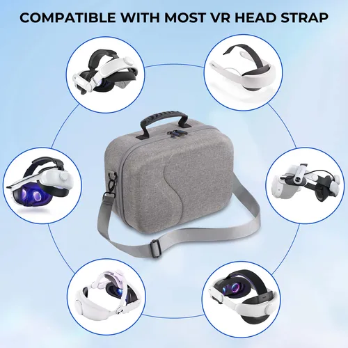 Imagen 2 del producto DEVASO Estuche de transporte grande Universal para Meta Quest 3 VR correa para la cabeza/auriculares/controladores bolsa de almacenamiento para correa para la cabeza VR de todas las tallas