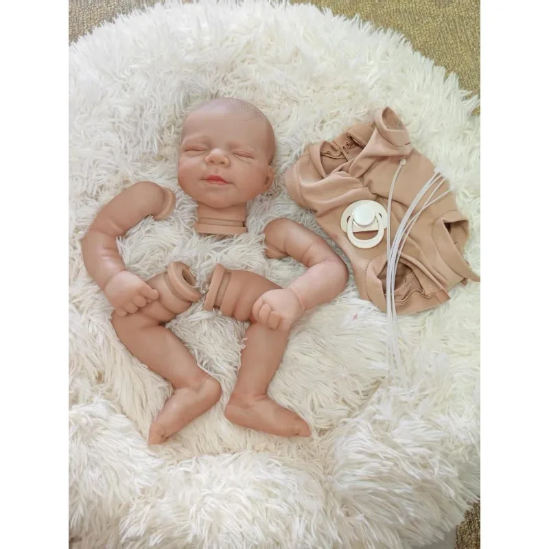 19inch Already Painted  Sleeping Reborn Doll Kit Pascale  with Painted Hair and Implant Eyelashes DIY Doll Parts