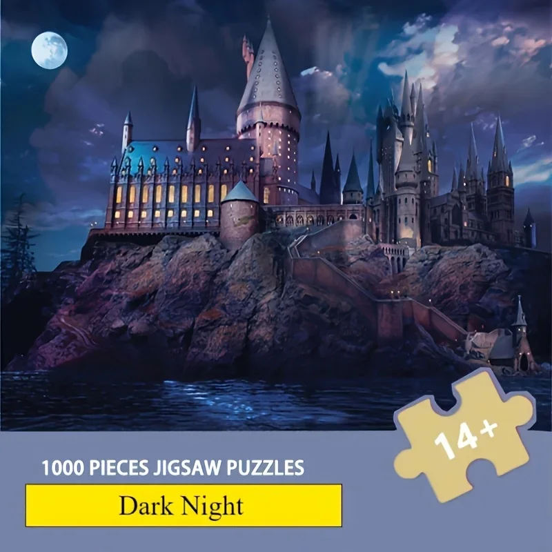 

1000 шт. пазлы для взрослых, энтузиасты темной ночи, изготовлены из серого бумажного материала, идеальный подарок на Рождество, Новый год