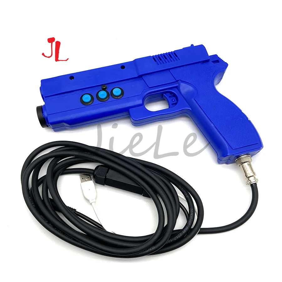 

USB Arcade Game Light Gun with 4 LED Sensor Motor/Electromagnet Recoil Vibration for PC Time Crisis 3 Shooting Gamepad Accessory