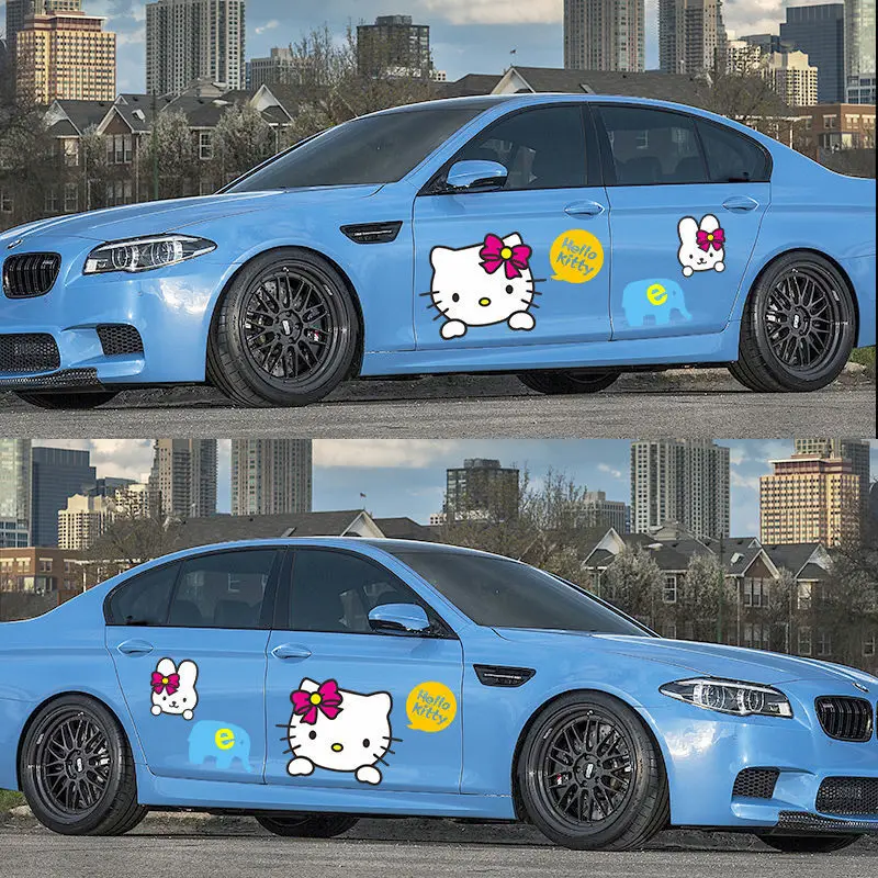 Sanrio Hello Kitty Kawaii Anime Autodecoratie Universele sticker Autostickers Waterbestendig Autodeur Cover Lichaamsdecoratie Schattig 24