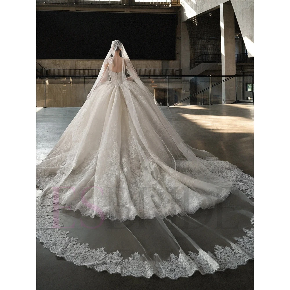 ESBRIDE Abito da sposa economico senza maniche Sweetheart Princess Abito da sposa di lusso Abiti da sposa champagne personalizzati Abito bianco
