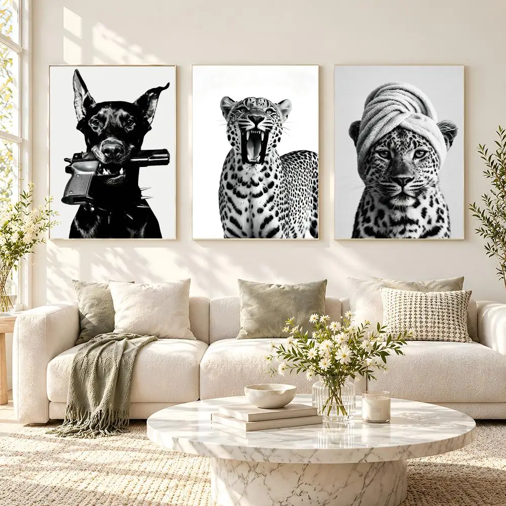 pattern Vintage Cheetah Print Poster Poster HD Frameless Fresh Natural Style Wall Art Home Decor For Living Room Bedroom Gift