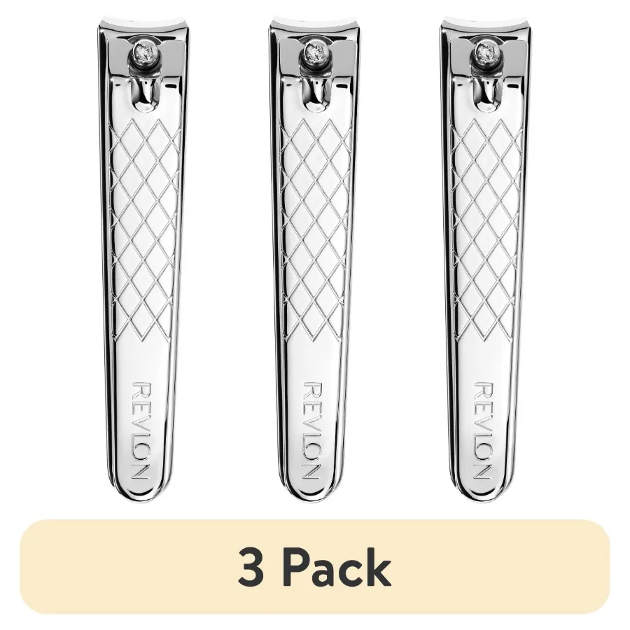 

3 Pack Precision Stainless Steel Toenail Clippers for Pedicure Care Silver Tone Design with Enhanced Grip and Comfortable Handl