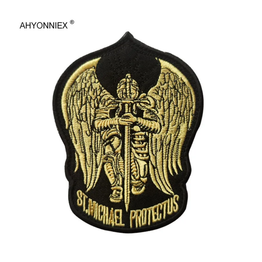 AHYONNIEX 1 Pc High Quality 3D Three-Dimensional Embroidery Armband Badge Flag ST.Michael Protectus Cloth Sticker Patch DIY