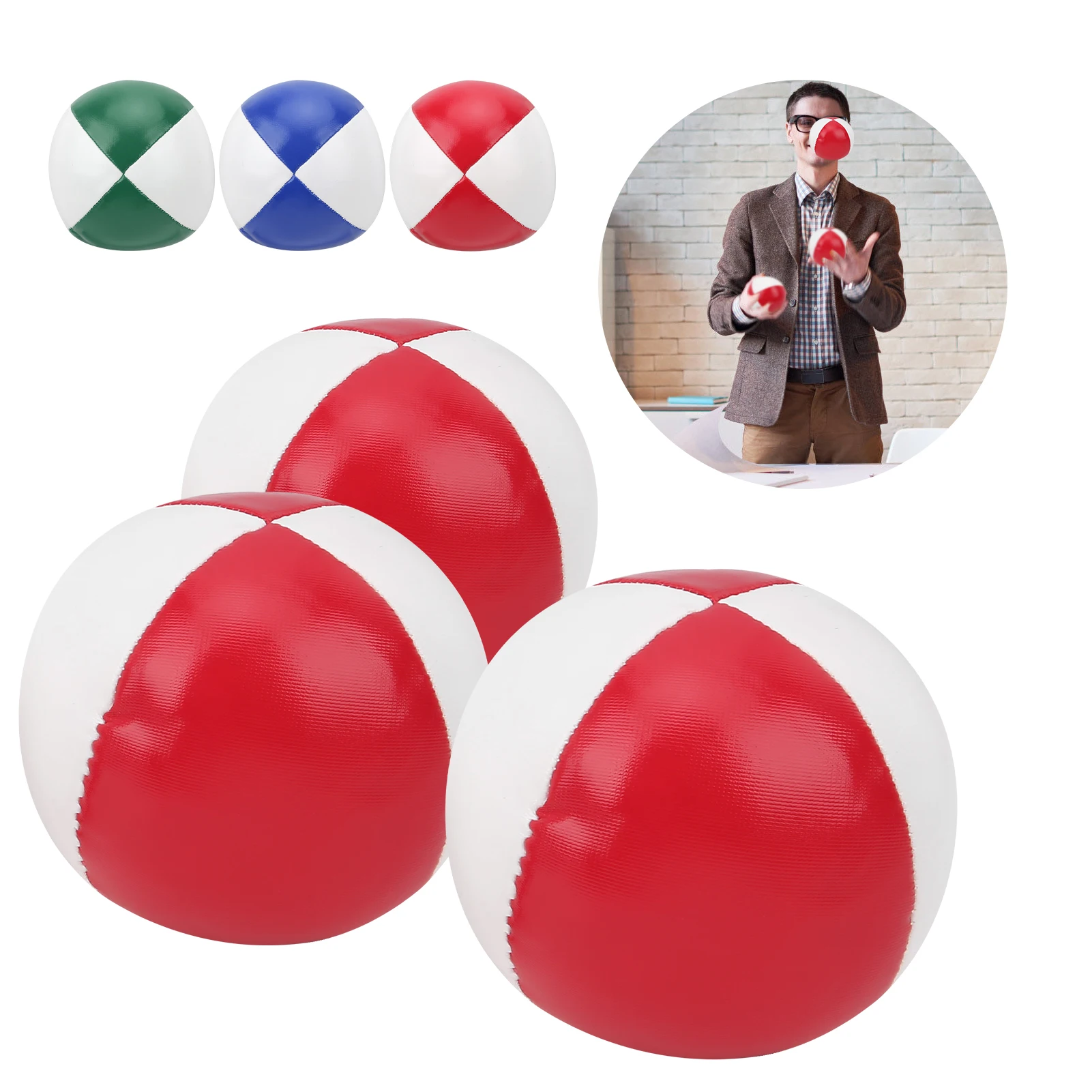 

3pcs Juggling Balls Circus clown juggling ball performance prop PU Leather Juggling Balls Leisure Portable Practice Balls