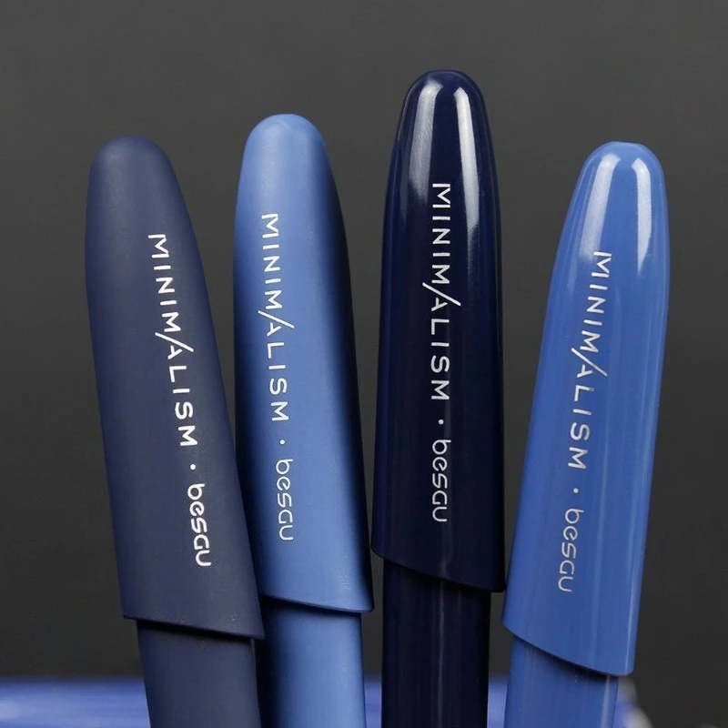 

Трехконтактная темно-синяя матовая перьевая ручка с капюшоном, наконечник EF F 0,38 0,5 мм, сменная чернильная капсула, канцелярские принадлежности для студентов