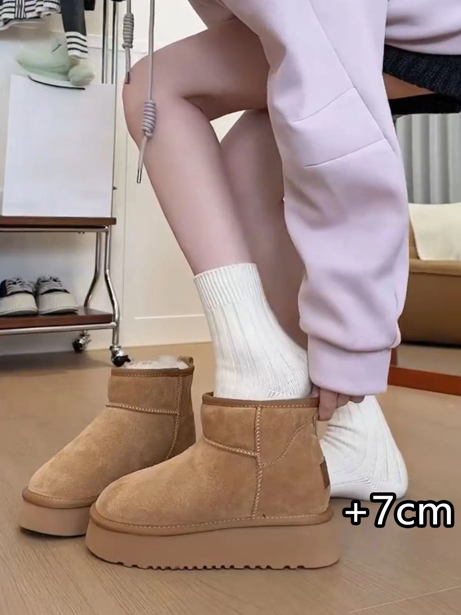 

Thi Bot Inner Heightening Snow Boots Women's 2026 Autumn Winter New Fce Lined Thi ort Boots Northeast Cotton oes
