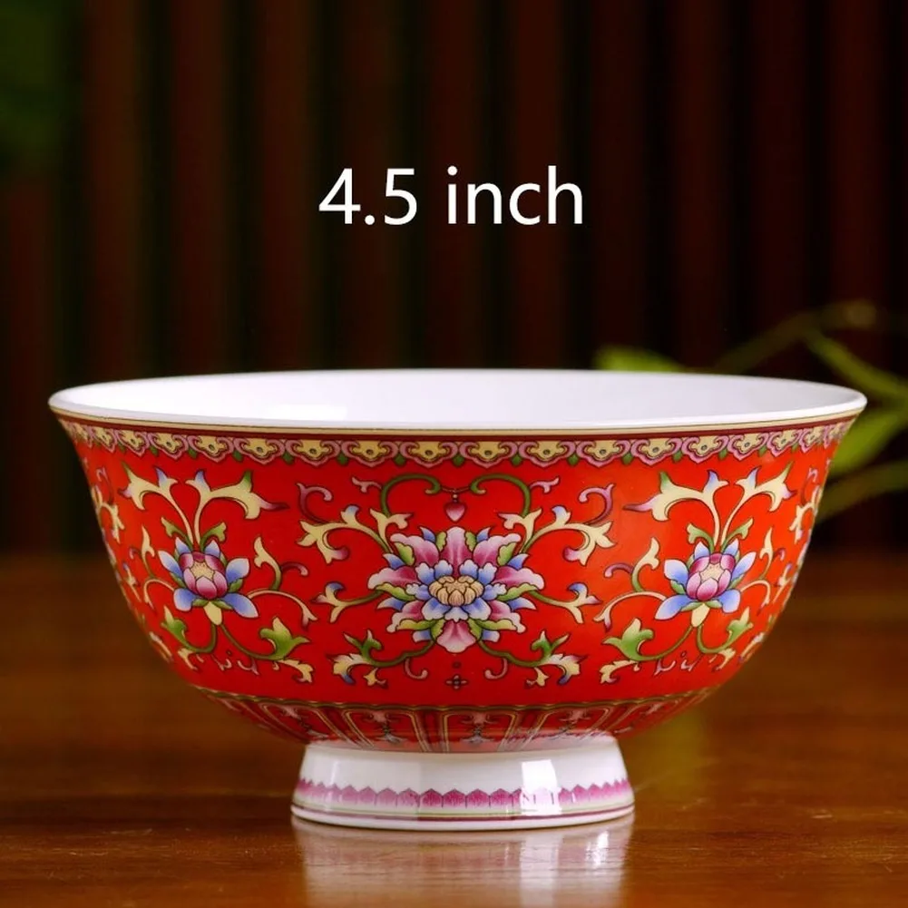 4.5 Inch Jingdezhen Ramen Bowl Ceramic Bone china Rice Soup Bowls Container Home Kitchen Dinnerware Tableware Accessories Crafts