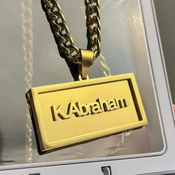 Customized Name Hip Hop Letter Necklace Double Thick Plated Piercing Carving Pendants Chain For Men Women Gothic Gift Jewelry