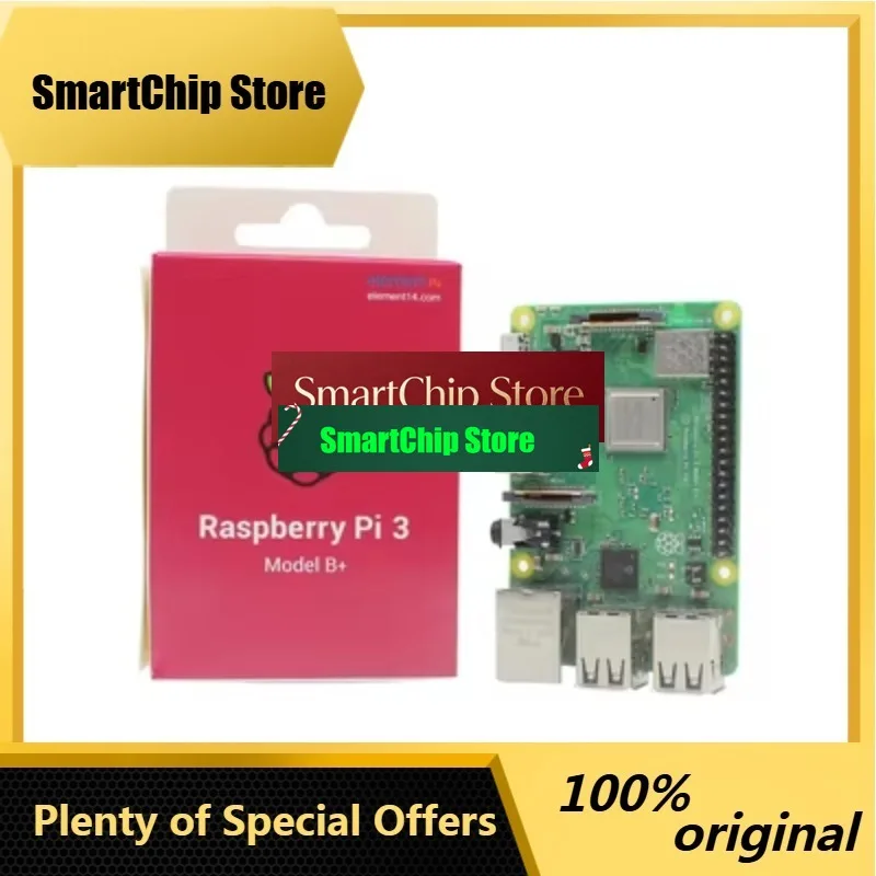 SmCpRaspberry Pi 3rd Generation B Type Official British Made 3B 3B+ Raspberry Pi Development Board Bluetooth WiFi Kit Learning