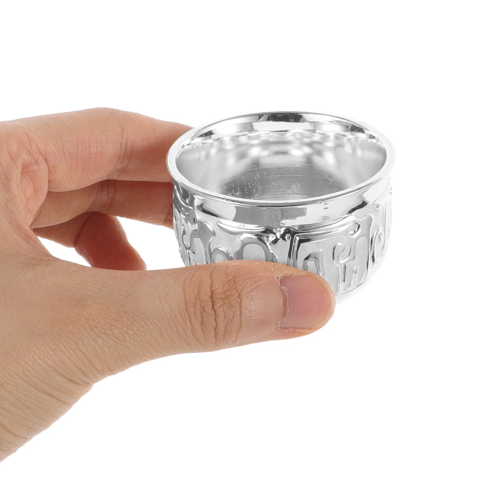 

Exquisite Relief Metal Wine Cup Elegant Small Embossed Design for Home Hotel Restaurant Decorative Reusable Drinkware Compact