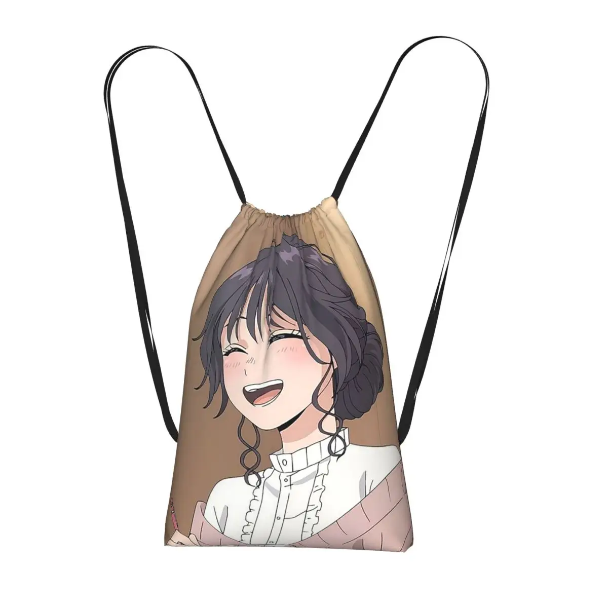The Fragrant Flower Blooms With Dignity Anime Drawstring Backpack Sports Gym Bag Portable Travel Drawstring Bag for Men Women