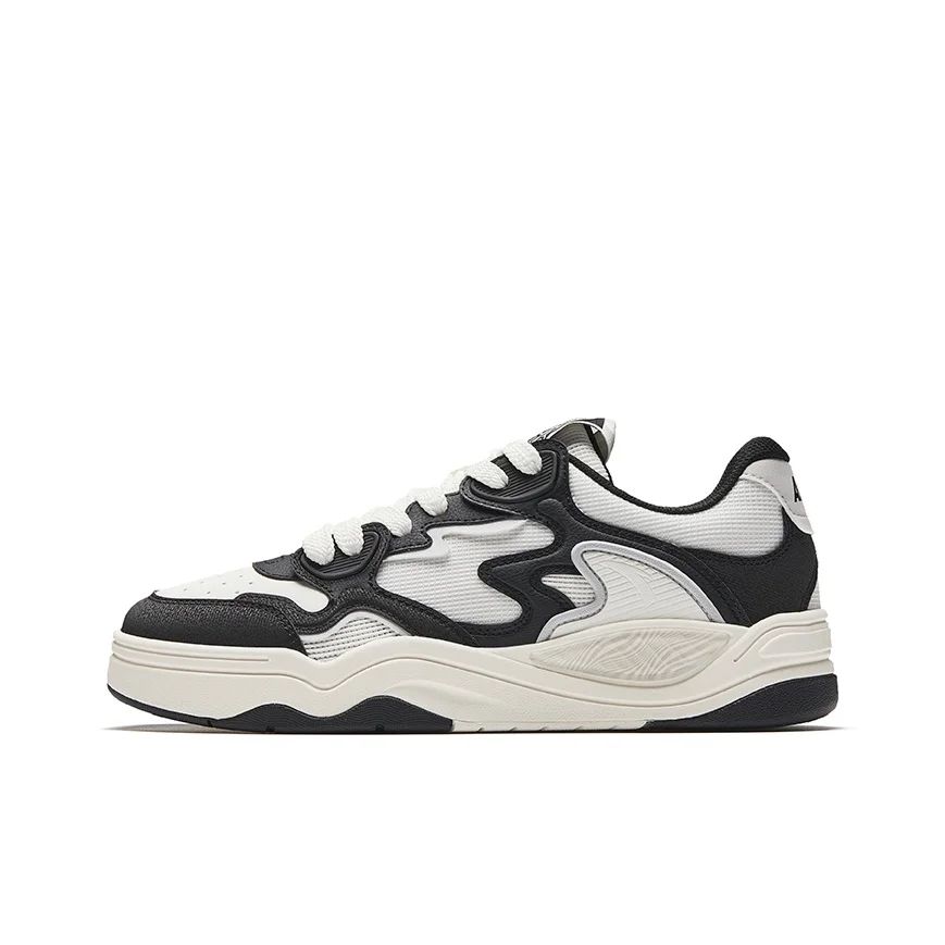 Anta Lieyan Textile, Synthetic Leather Skateboard Shoes Men's Basic Black/Ivory White 112628094-2