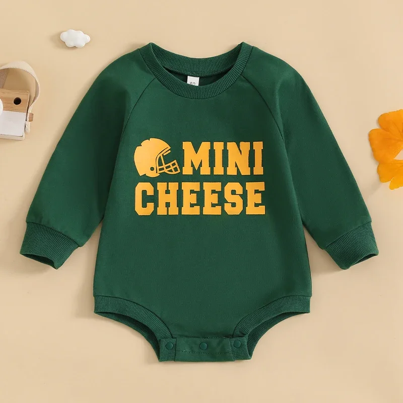 2024-07-25 Lioraitiin 0-24M Fall Baby Girl Boy Sweatshirt Romper Letter Print Crew Neck Long Sleeve Jumpsuit