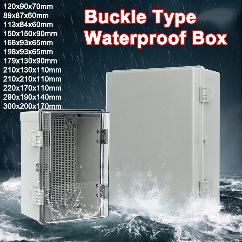 Waterproof Buckle Project Box ABS Plastic Electric Control Hinged Shell Wire Connection Cable Clasp Junction Box Instrument Case