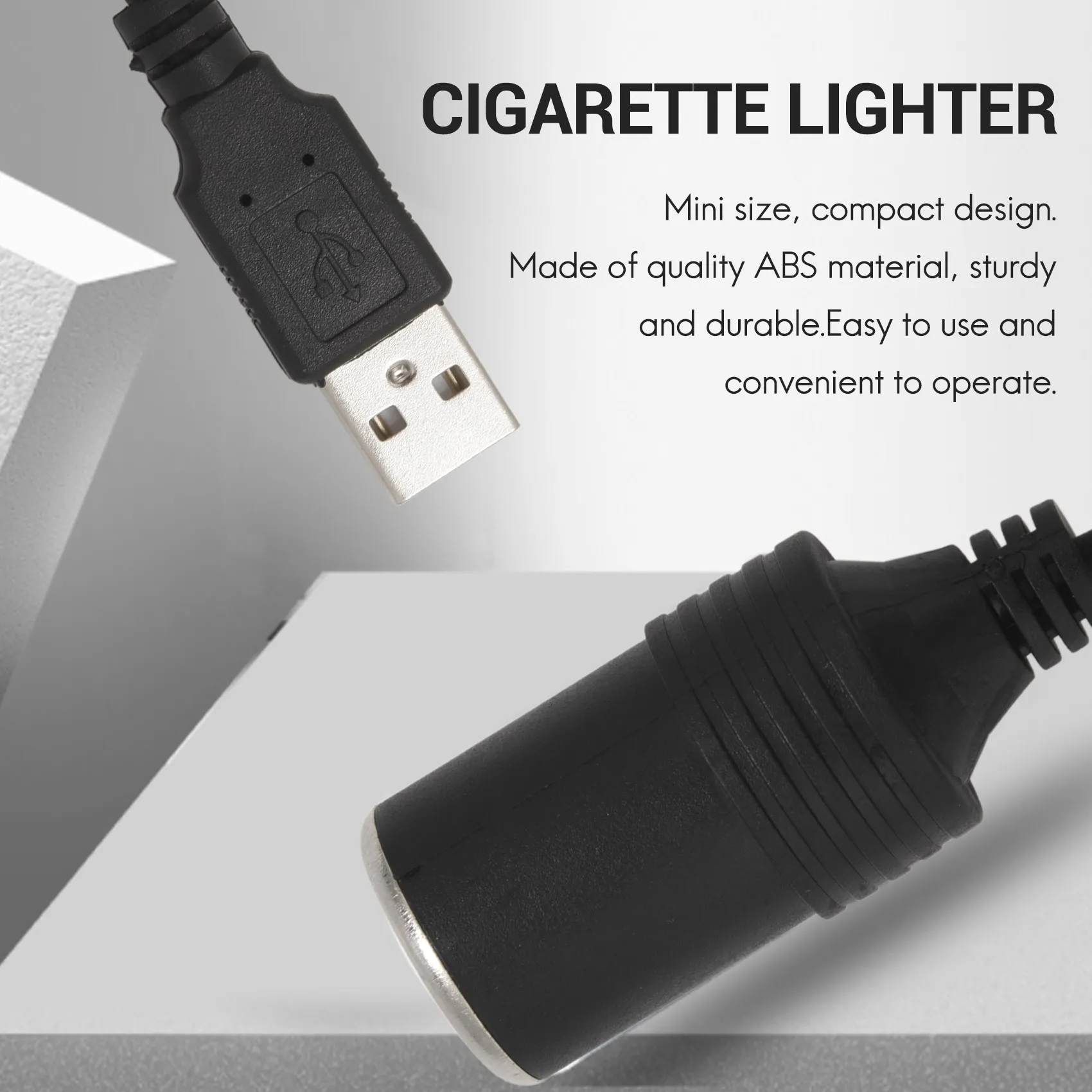 #(Upgraded)USB 5V To 12V Car Lighter Socket Power Female Converter Adapter Cable