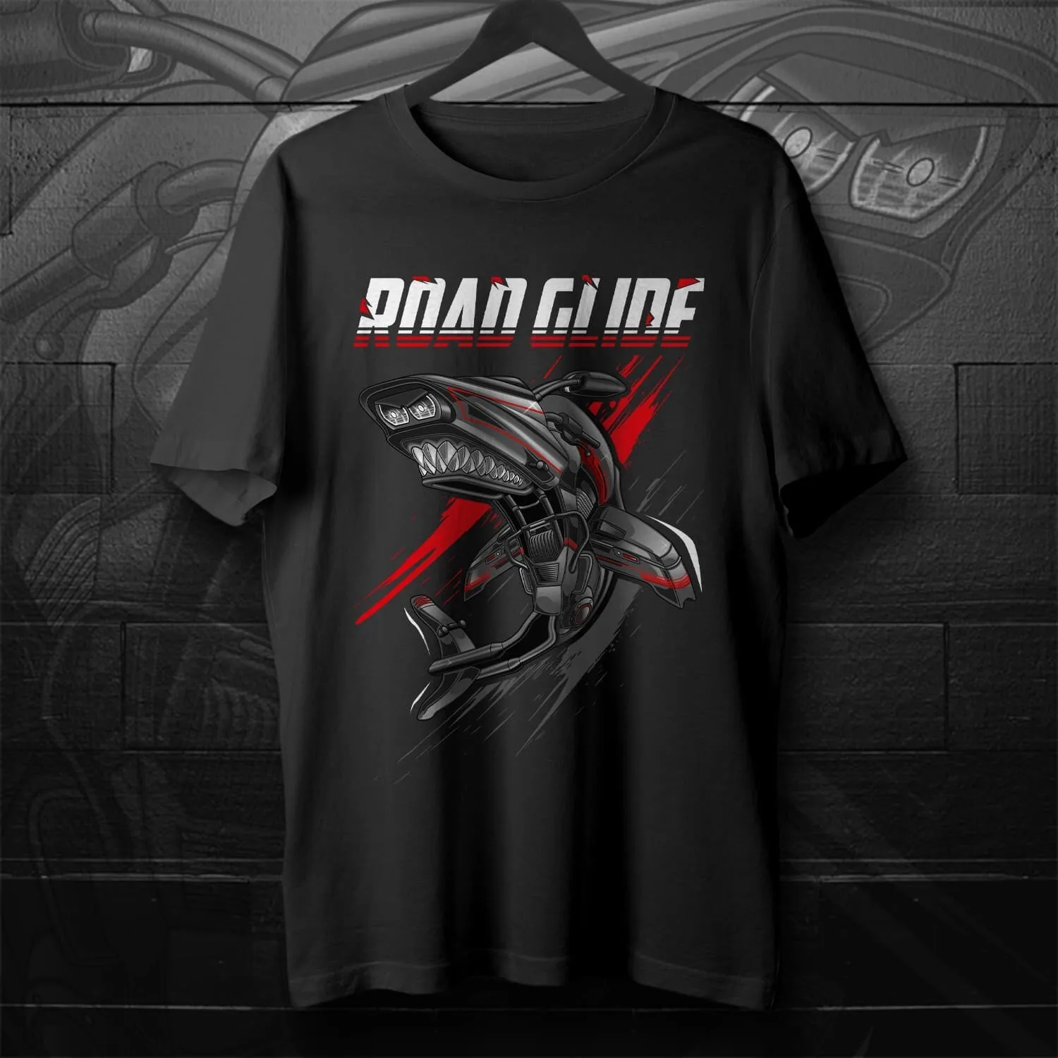 H-D Road Glide Motorcycle Shark Inspired T-Shirt 100% Cotton O-Neck Short Sleeve Summer Casual Mens T-shirt Rider Streetwear