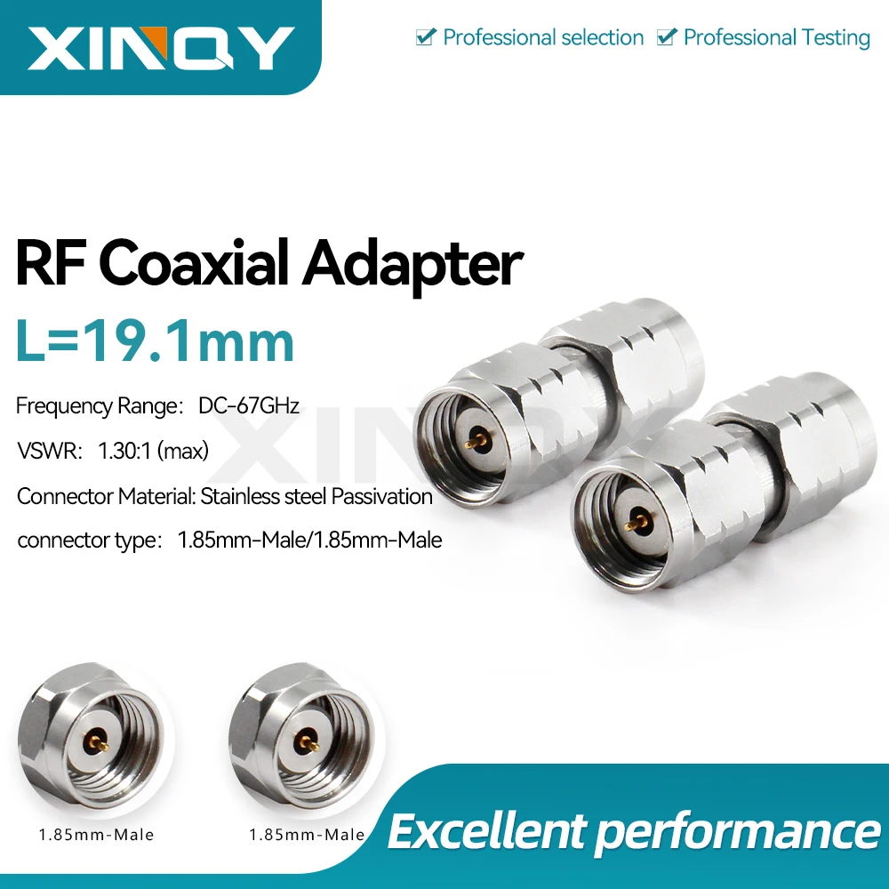 XINQY 1.85mm Millimeter-Wave Adapter, DC-50GHz, Stainless Steel, Male to Male / Female to Female RF Coaxial Connector