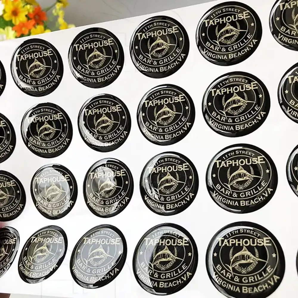 Maßgefertigte gewölbte Aufkleber 100 Stück Kristall 3D Harz Epoxidharz Klare Gel-Logo-Etiketten Stark klebend Selbstklebend Wasserdicht Personalisiert – Detail 3