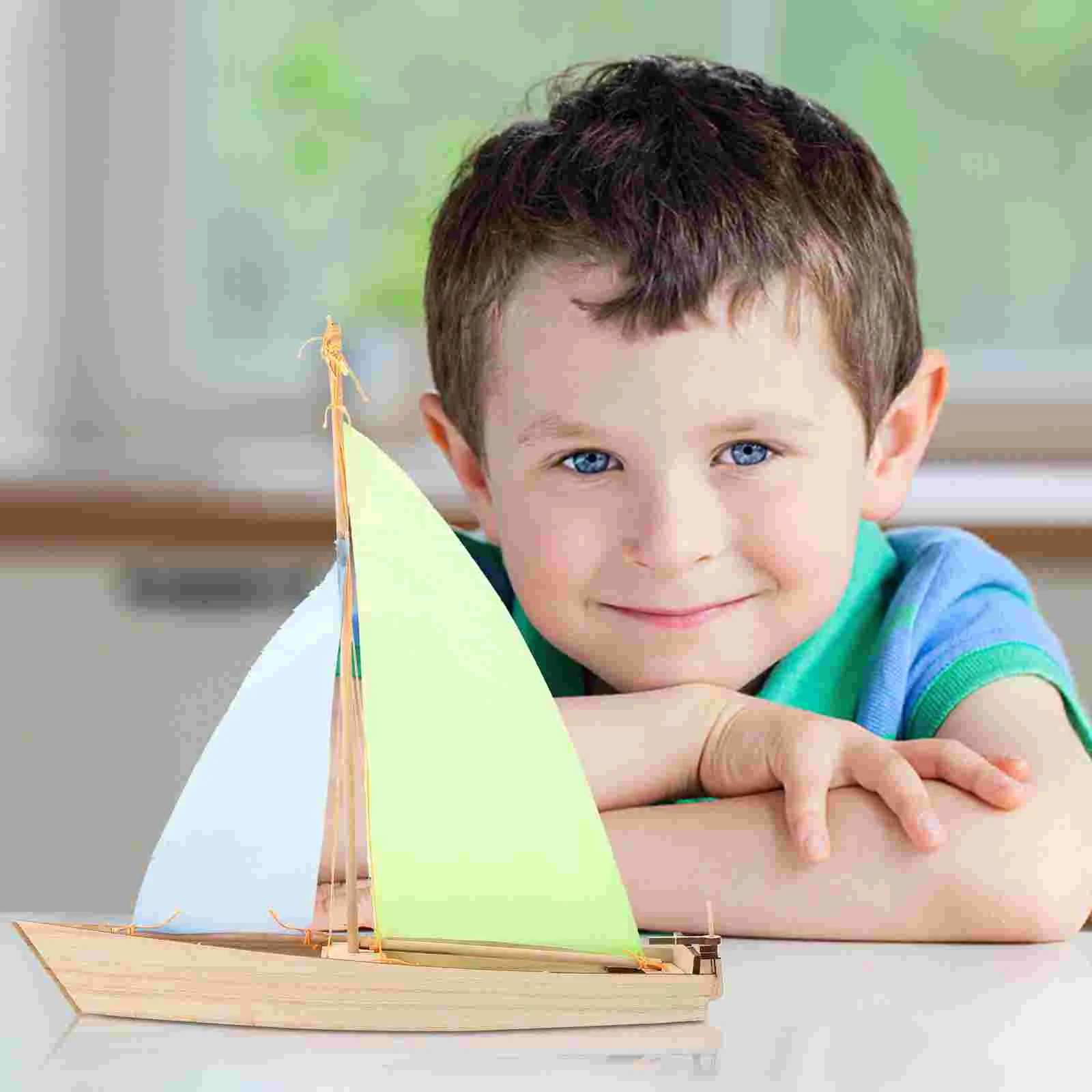 

Decorations Sailing Model Baby Toys Submarine Cloth Puzzles Wooden Boat Assembly