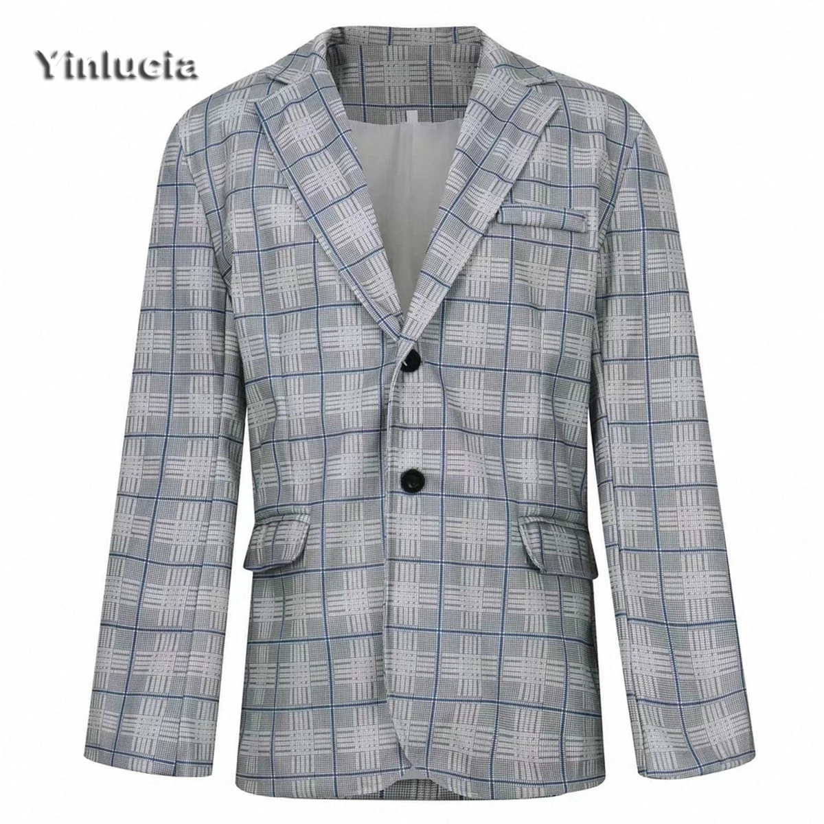 

Men's Casual Blazer Houndstooth Blend Checked Suit Jacket Slim Fit Business Formal Vintage Coat Outerwear Boyfriend Gifts