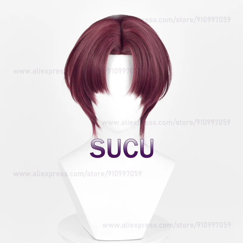 Anime Hayato Suo Cosplay Pruik 30Cm Korte Man Haar Windbreker Cosplay Halloween Party Hittebestendige Synthetische Pruiken