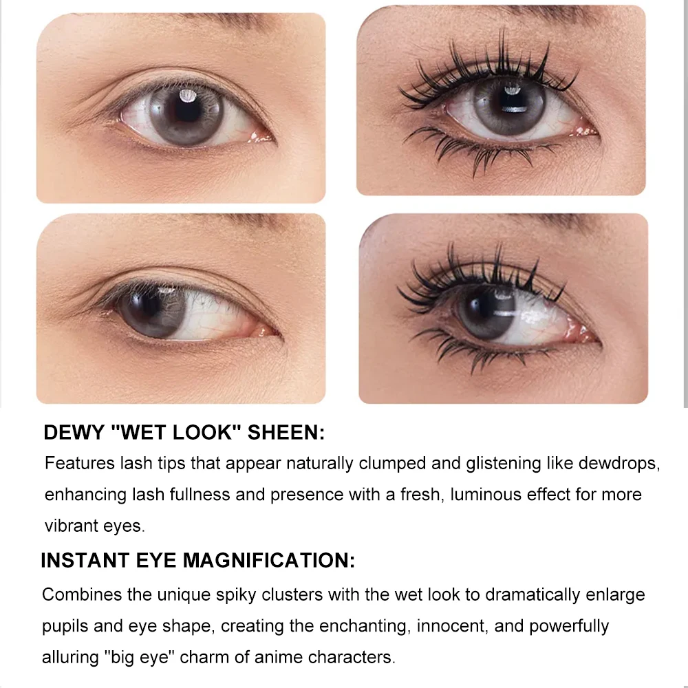 マンガ風ウェットルックつけまつげ ブラック/透明バンド ナチ - Eyelash Extension Wet Look のレビューと価格