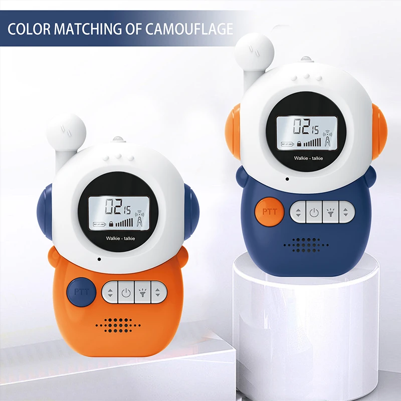 Walkie-Talkie 3Km Accessible Children's Funny Cartoon Children Toy with Bright Lights Clear Sound Long Endurance for Kids Gifts